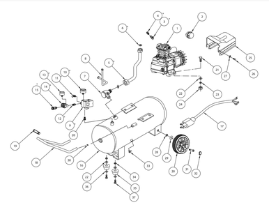 Part Location Diagram of DC130050AV Campbell Hausfeld Exhaust Tube Kit